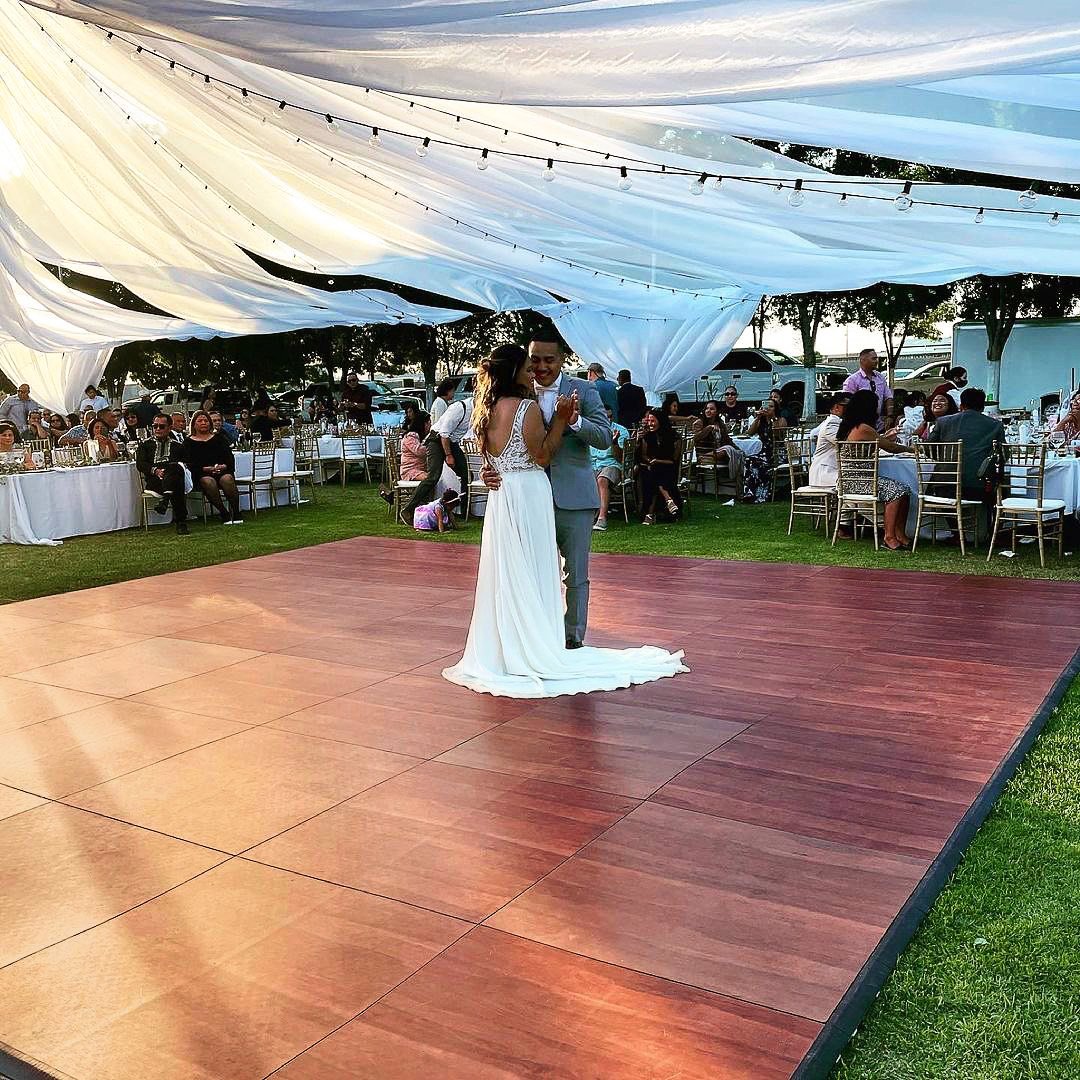 Backyard wedding tent rental in Senoia
