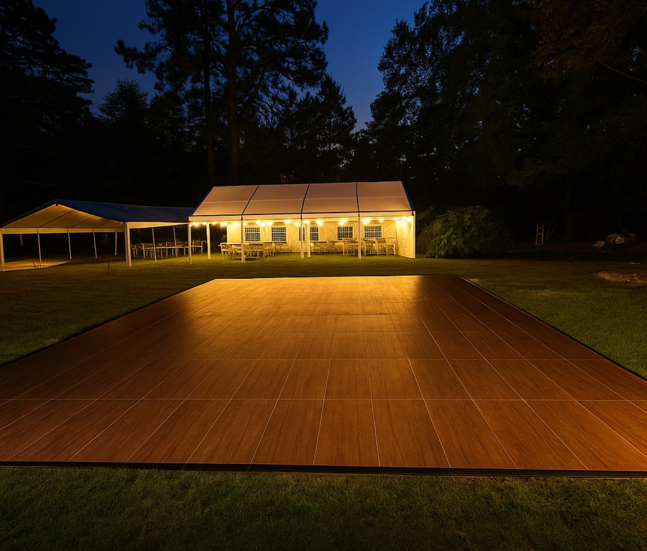 dark maple dance floor rental wedding Georgia